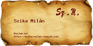 Szika Milán névjegykártya