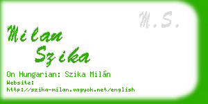 milan szika business card
