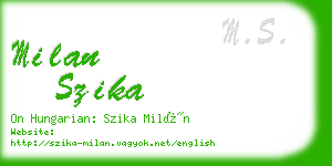 milan szika business card